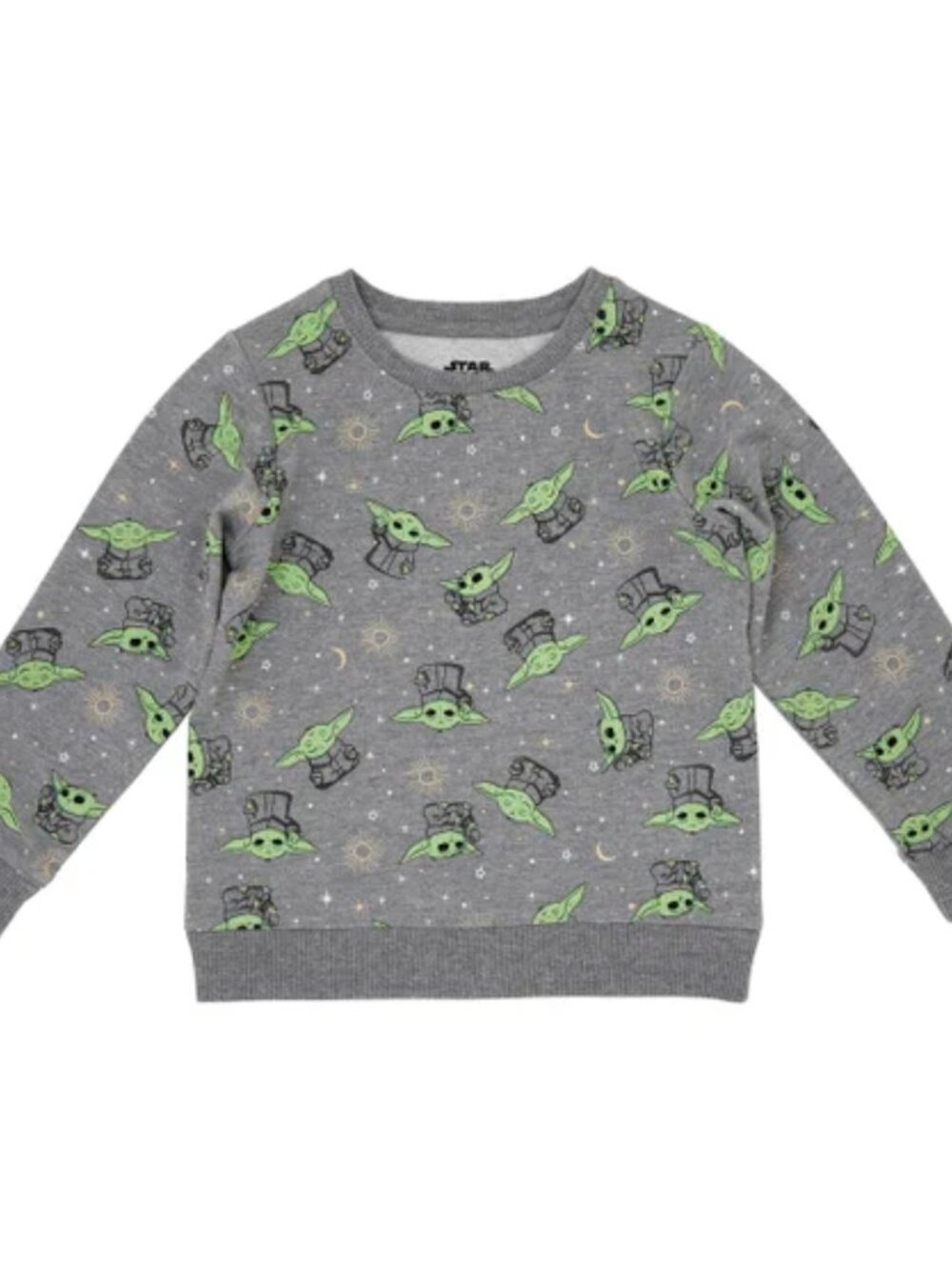 Star Wars Kids Grey Sweatshirt with Green Grogu Print